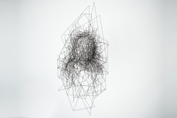 Bthvn 2020, acciaio ossidato e stagno, 120x40x52 cm